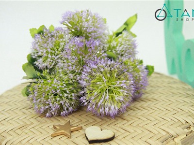 Cành hoa giả trang trí Bồ công anh tím số 72